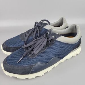 Clae Mens Running Shoes Sneakers Lace Up Low Top Athletic Leather Blue Size 9.5